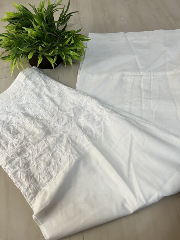 white non transparent lucknowi pant    