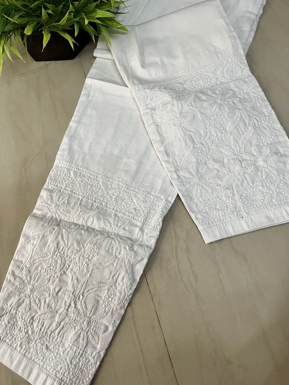 white non transparent lucknowi pant    