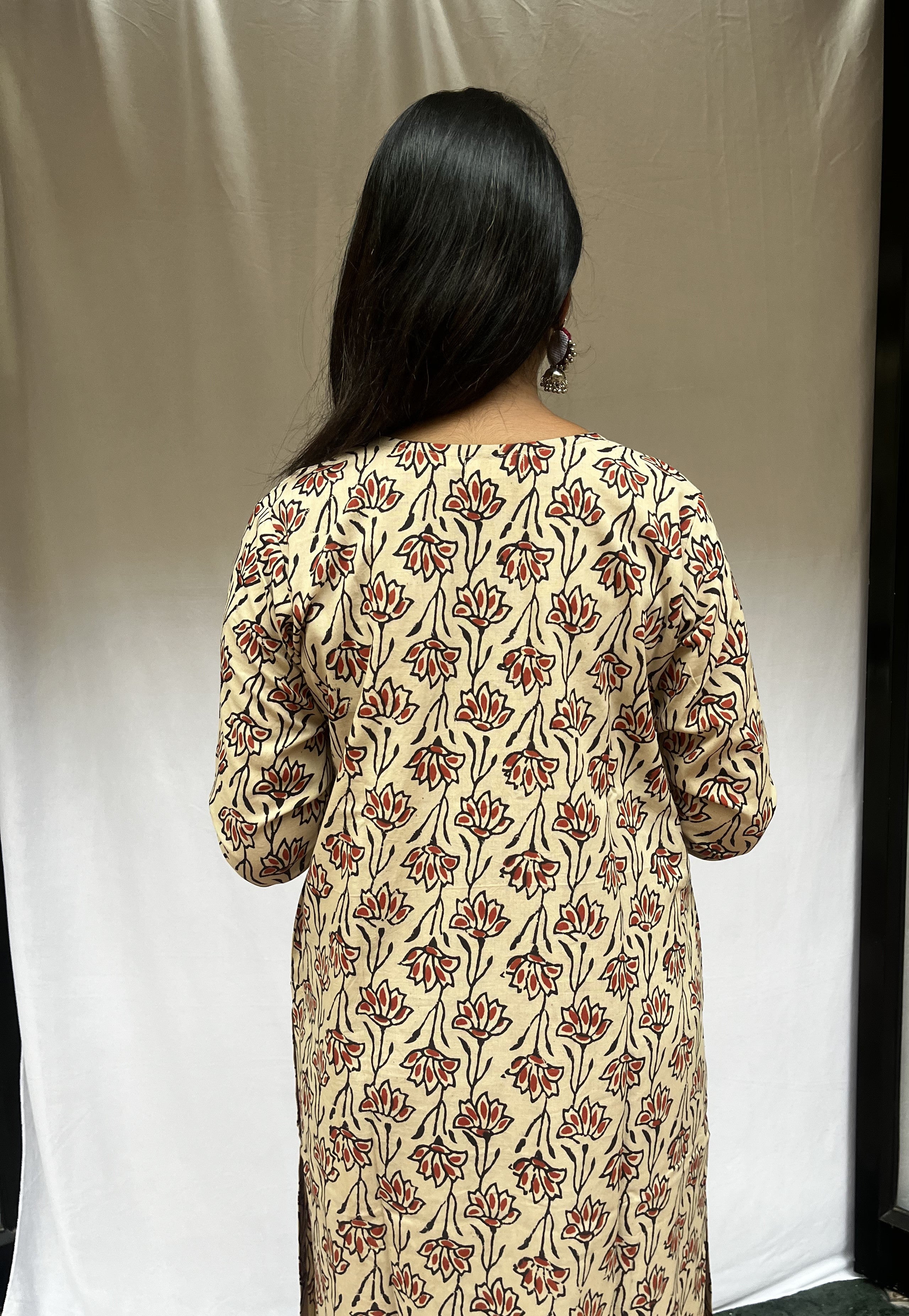 Trisha Maroon Cotton Straight Kurta