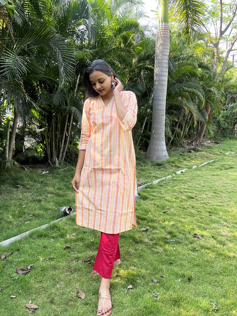 Isha Pink Cotton Coord Set