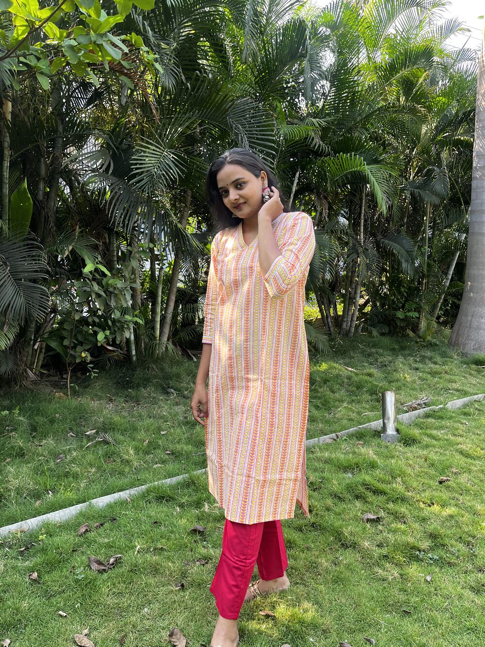 Isha Pink Cotton Coord Set