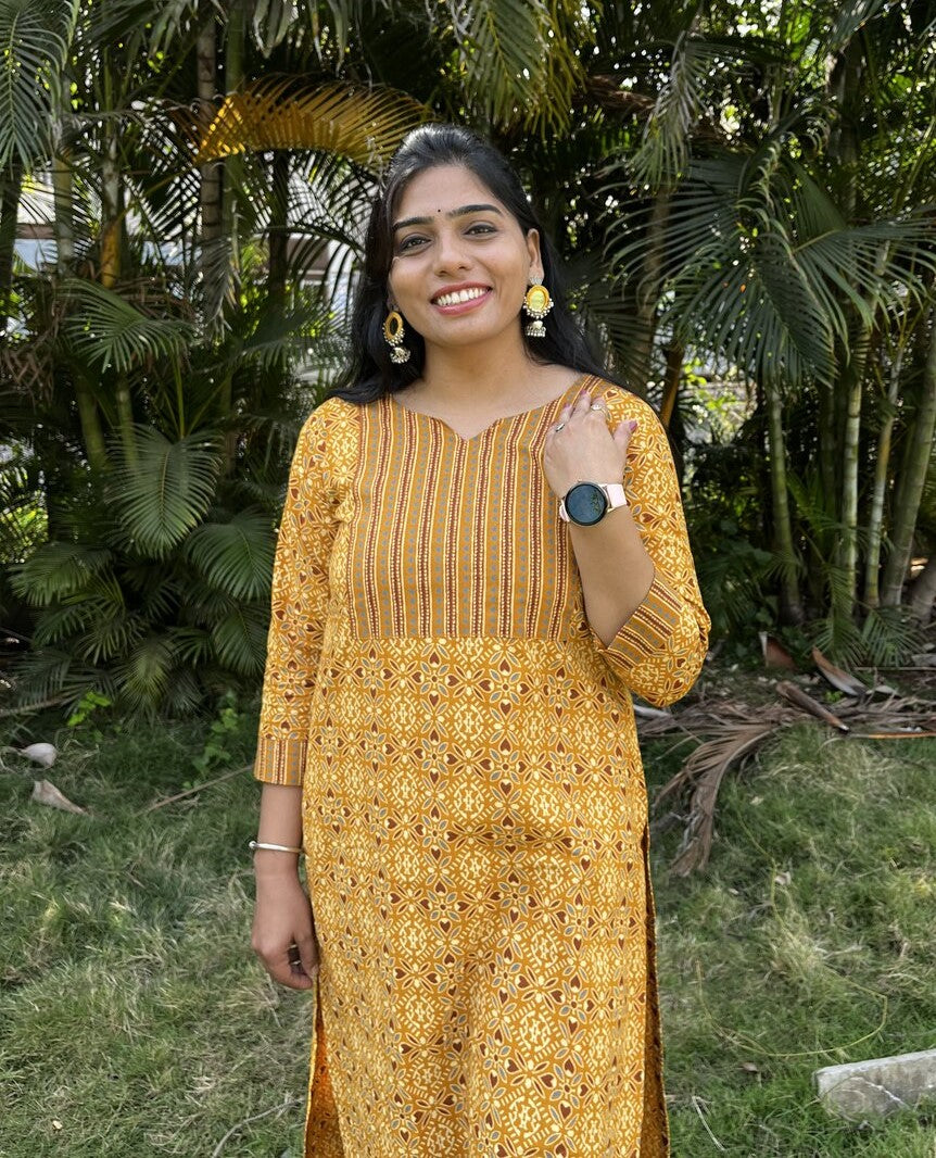 Geet Yellow Cotton Coord Set