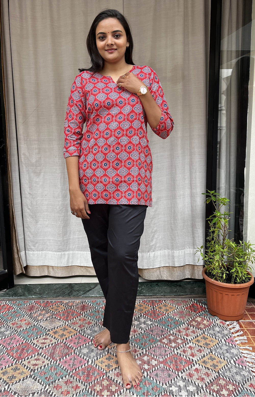 Kiara Black Cotton Satin Pant