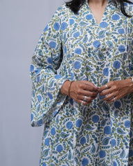 Radha Sanganeri Blue A-line Short Top