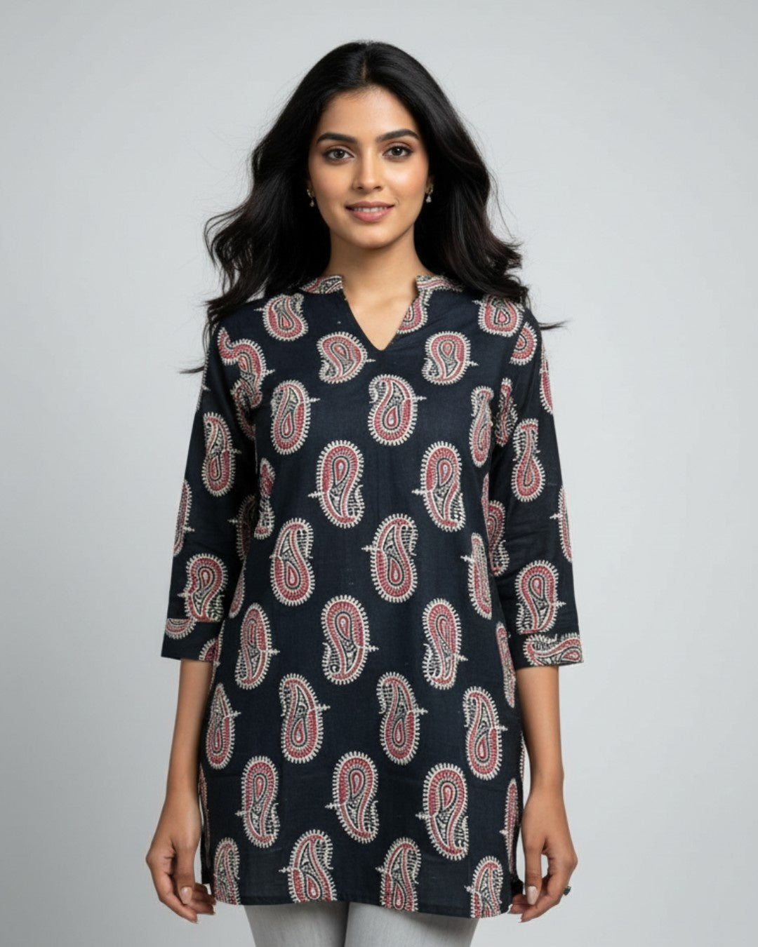 black cotton short top kurti    