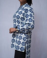 Aditi Dabu Indigo Cotton Short Top Kurti