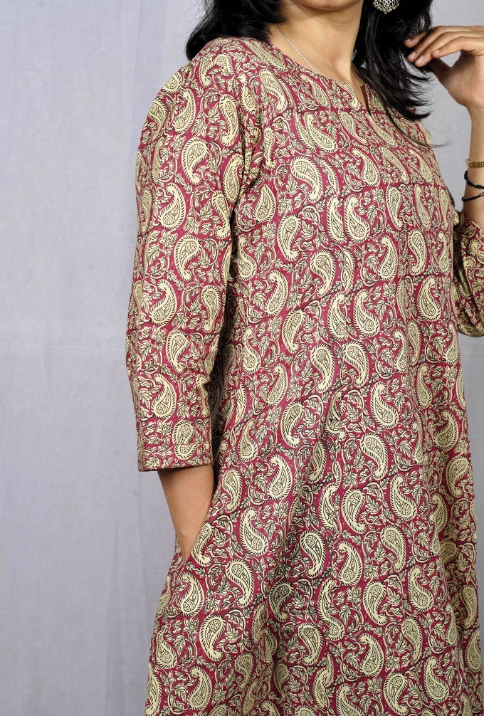 Rishvi Pink Cotton Kali Kurta elegant ethnic wear for women, available for online shopping