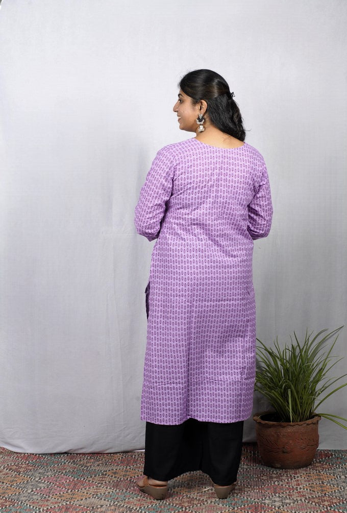 Ayesha Cotton Purple Straight Kurta