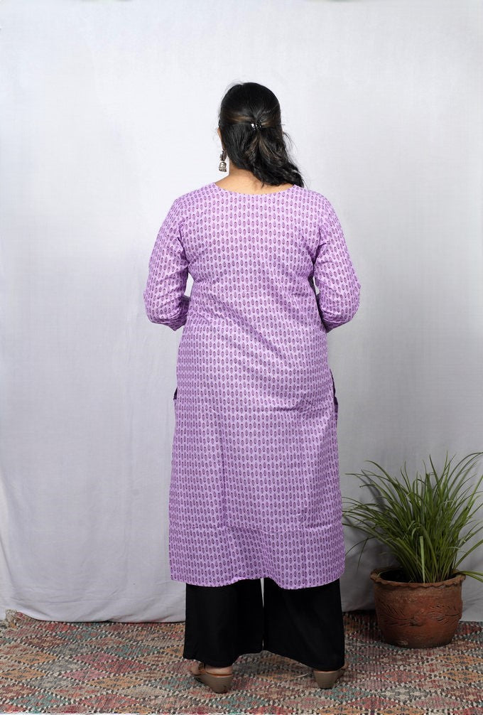 Ayesha Cotton Purple Straight Kurta