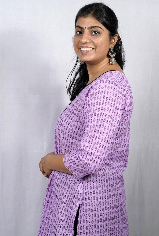 Ayesha Cotton Purple Straight Kurta