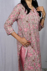 Samaira Pink Cotton Straight Kurta