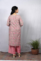 Samaira Pink Cotton Straight Kurta