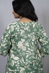 Twisha Green Cotton Straight Kurta elegant ethnic wear for women, available for online shopping