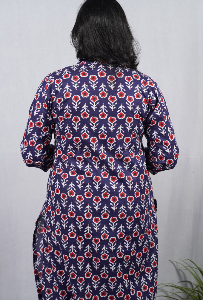 Krina Blue Cotton Coord Set