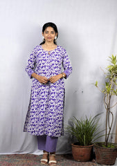 Veda Purple Cotton Coord Set