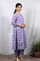Veda Purple Cotton Coord Set