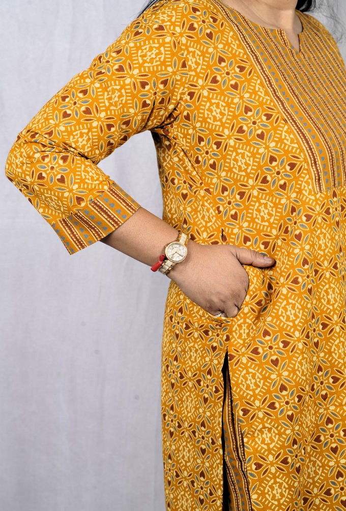 Geet Yellow Cotton Coord Set