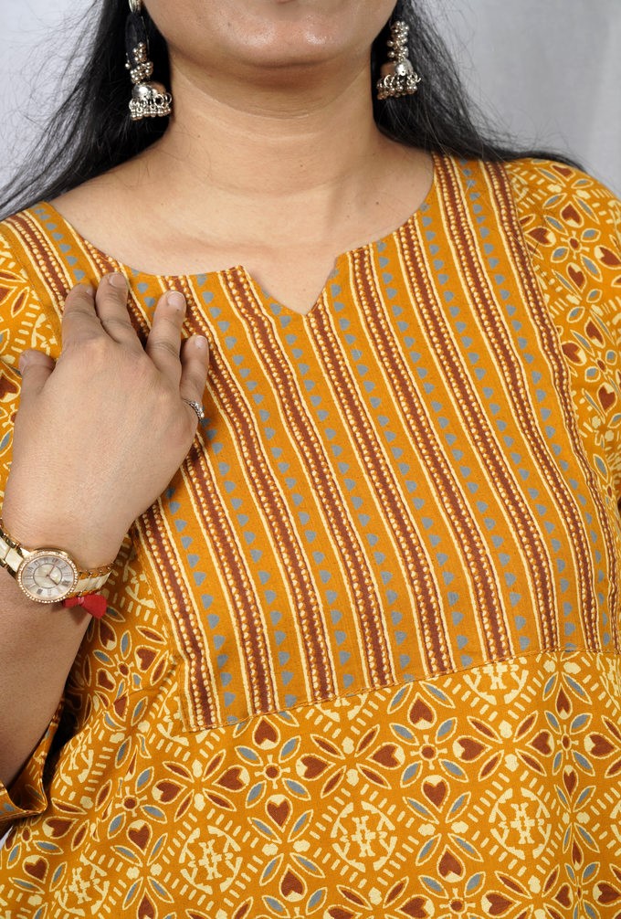 Geet Yellow Cotton Coord Set
