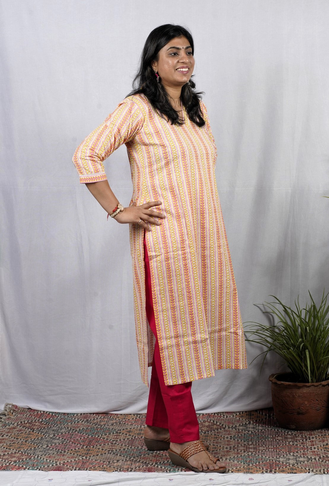 Isha Pink Cotton Coord Set