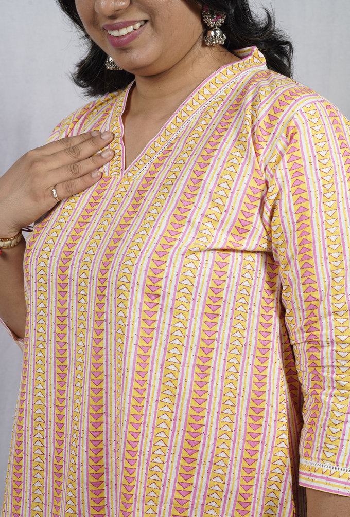 Isha Pink Cotton Coord Set