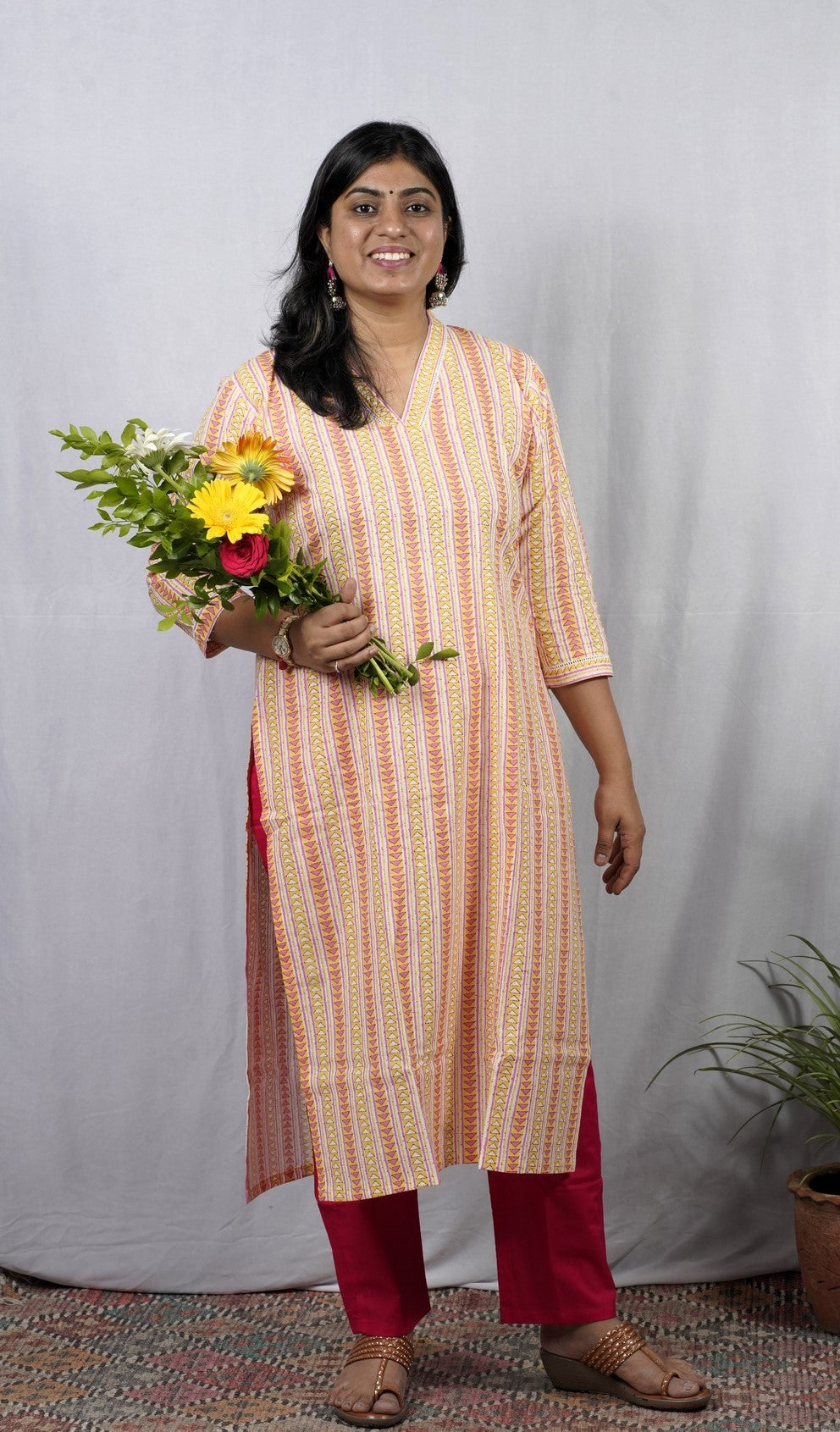 Isha Pink Cotton Coord Set