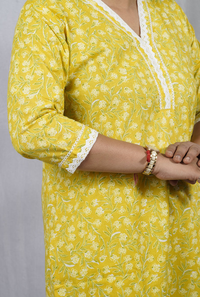 Padma Yellow Cotton Coord Set