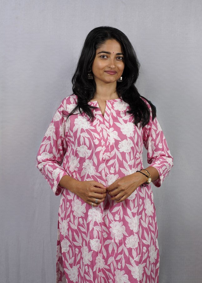 Kaniska Pink Cotton Coord Set