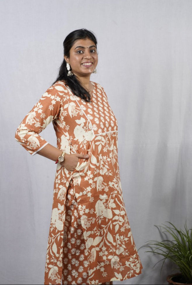 Dhani Brown Cotton Coord Set