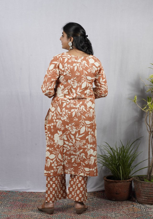 Dhani Brown Cotton Coord Set