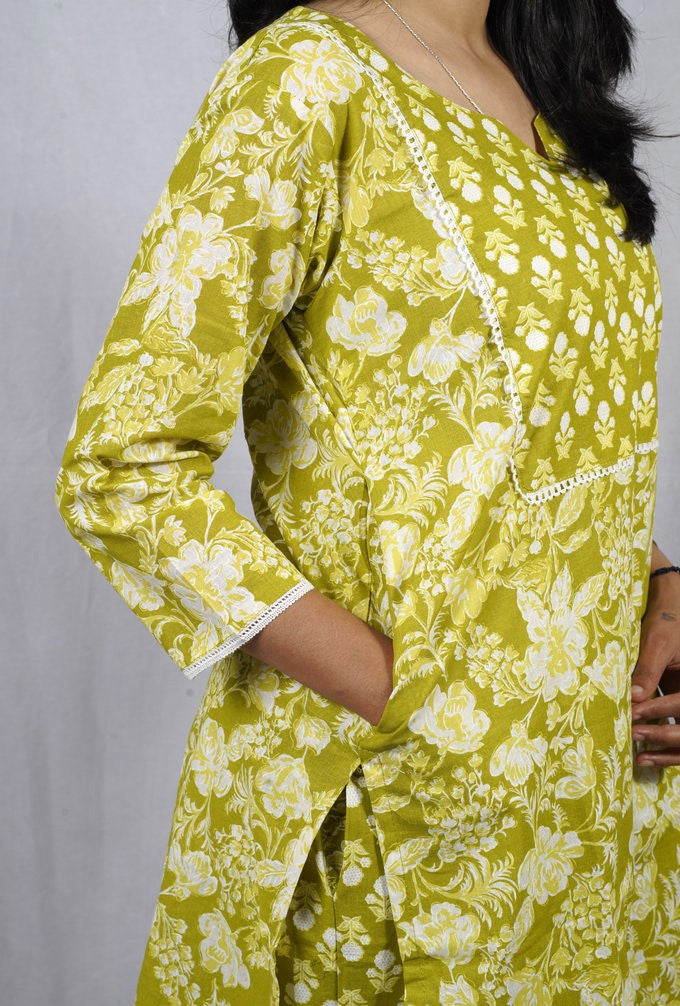 Dhani Green Cotton Coord Set