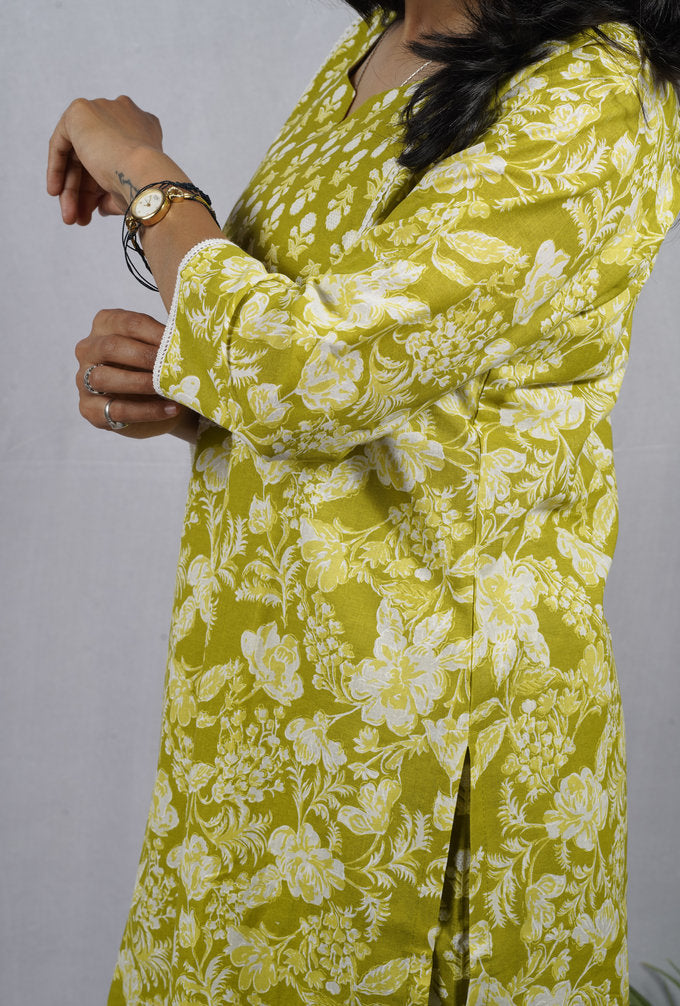 Dhani Green Cotton Coord Set