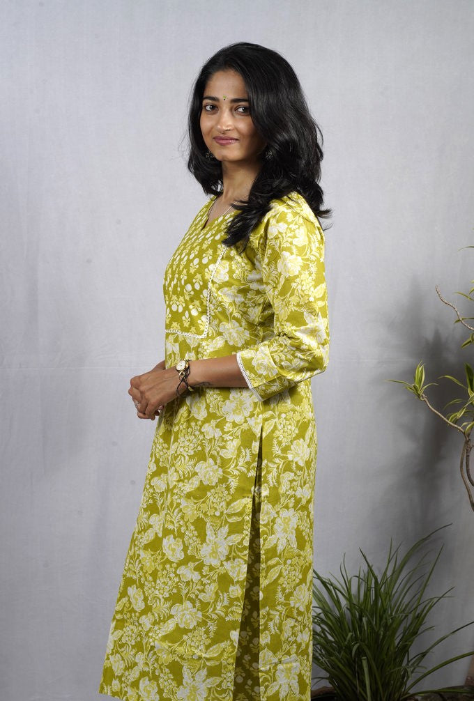 Dhani Green Cotton Coord Set