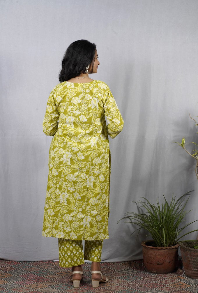 Dhani Green Cotton Coord Set