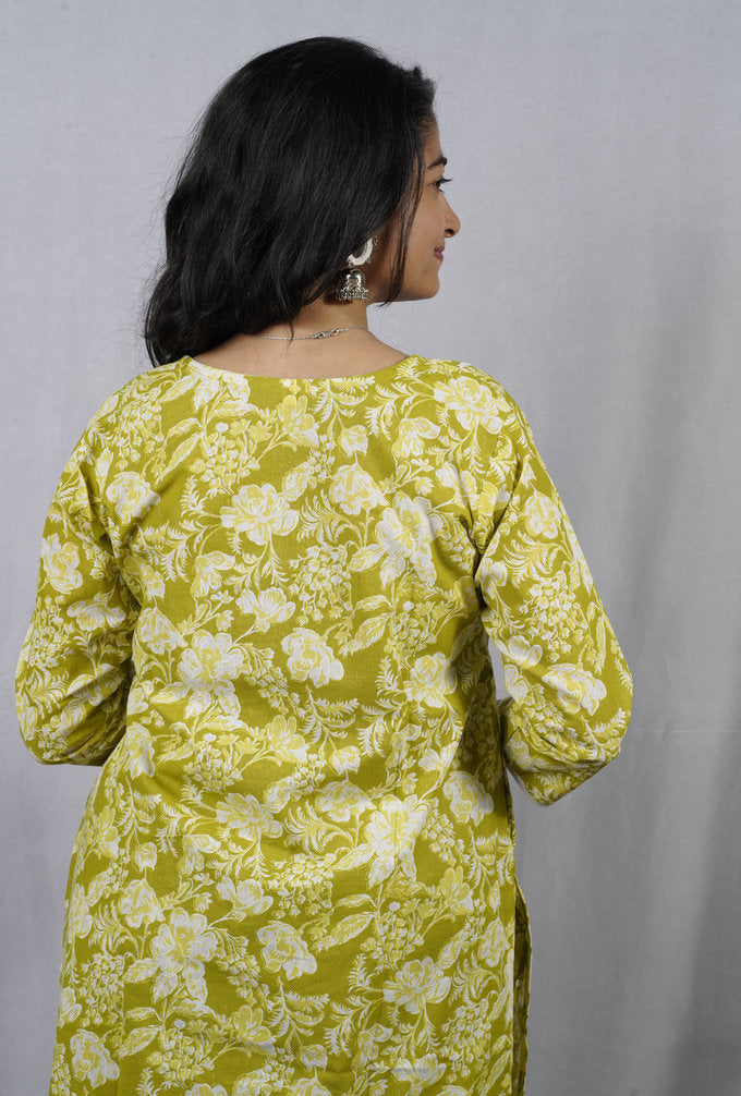 Dhani Green Cotton Coord Set