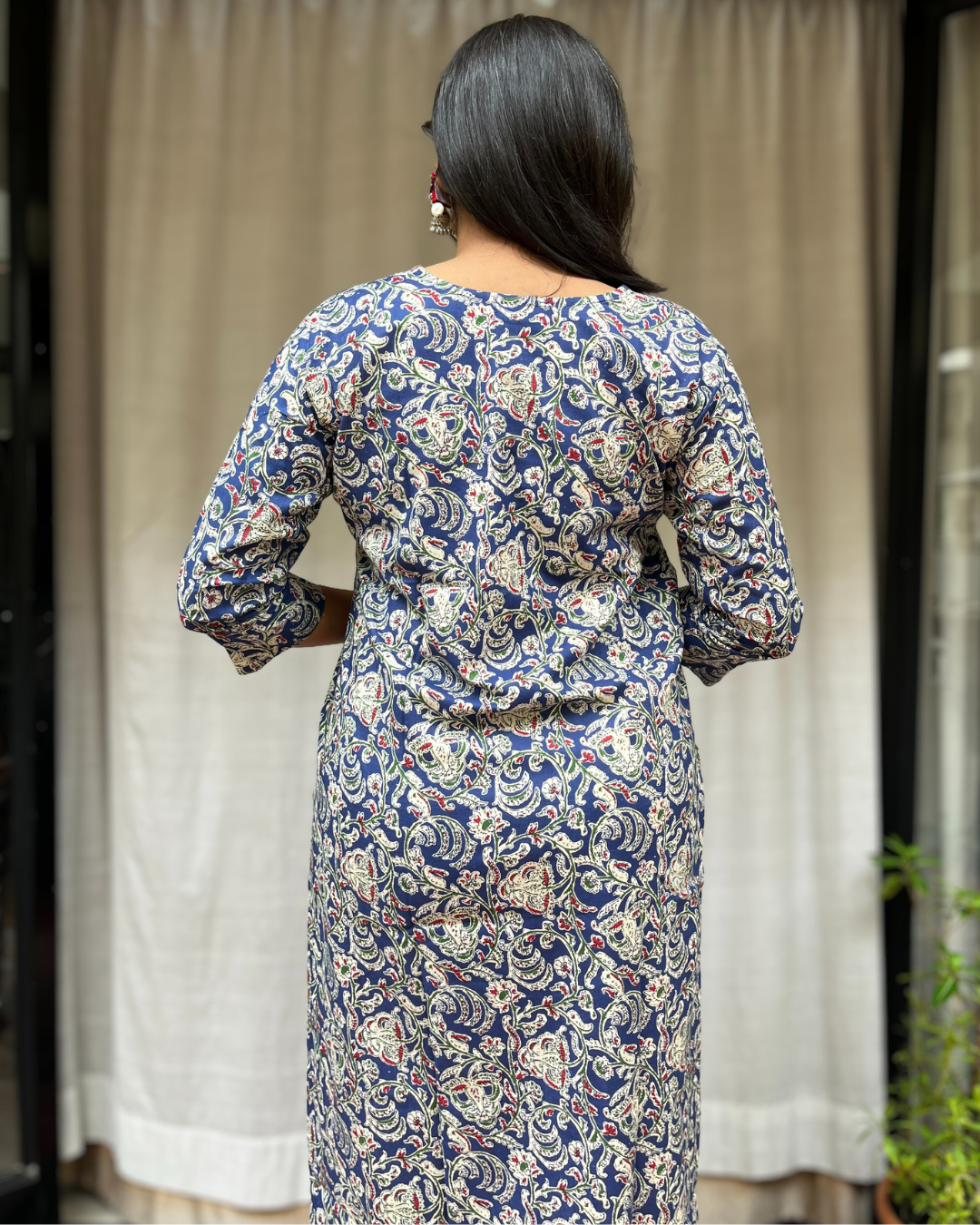 Gayatri Blue Cotton Straight Kurta