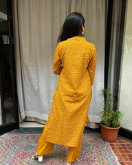 Charvi Yellow Cotton Coord Set