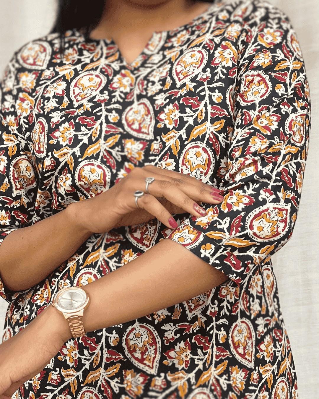 black cotton short top kurti    