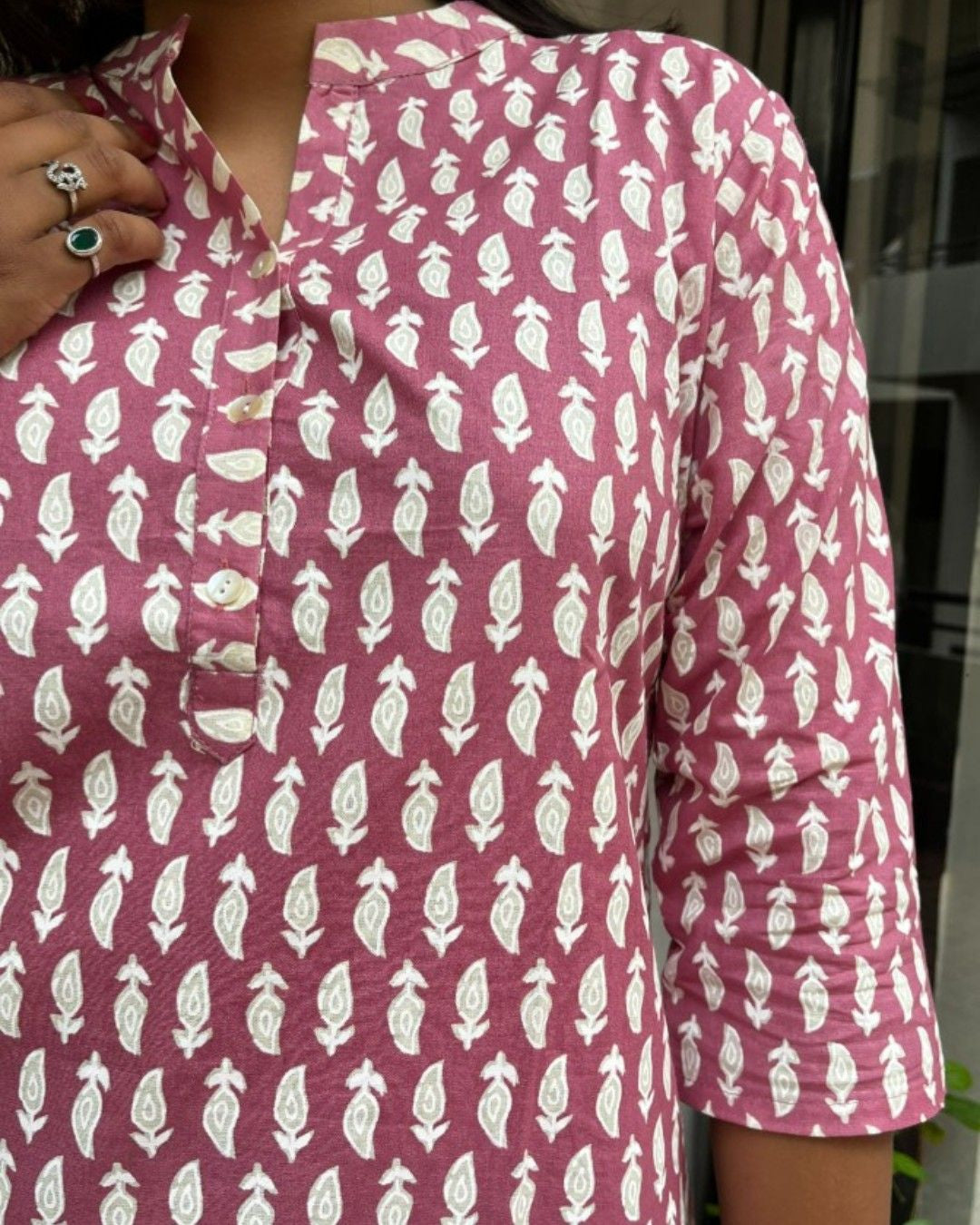pink cotton short top kurti    
