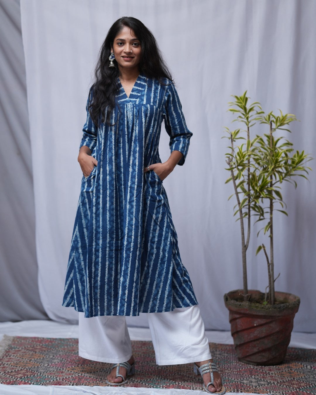 Akira Indigo Cotton Aline Kurta