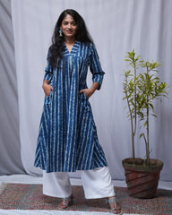 Akira Indigo Cotton Aline Kurta