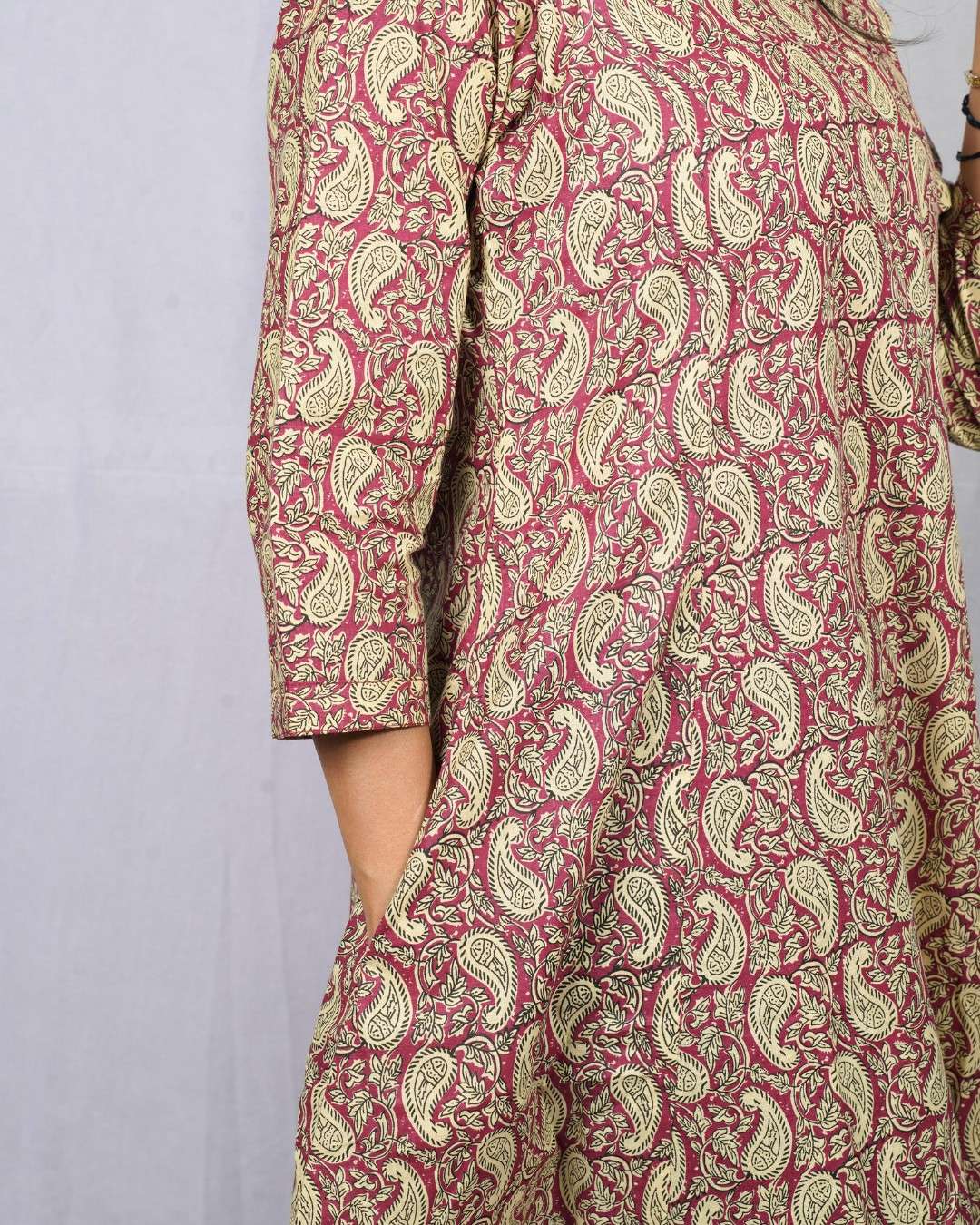 pink cotton kali kurta     