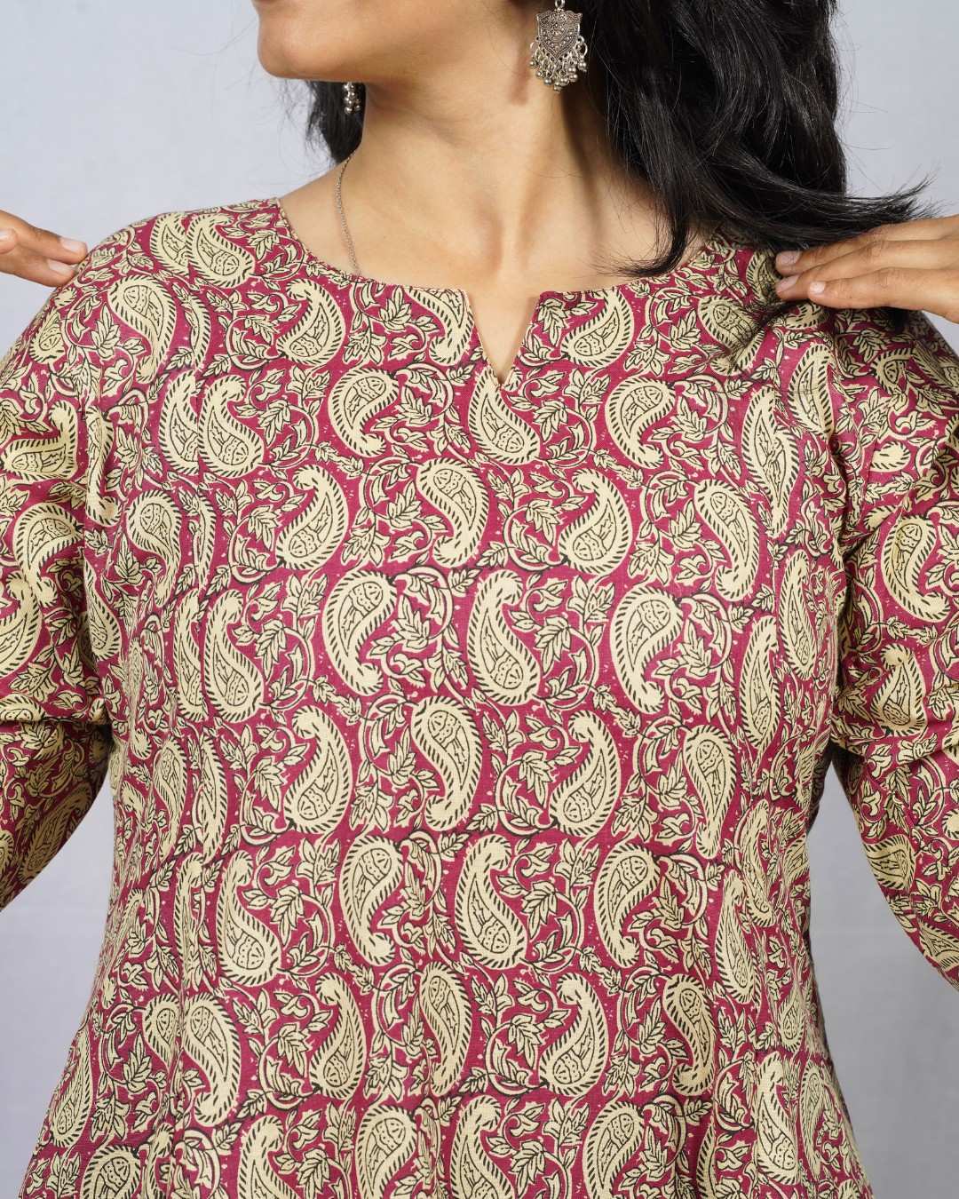 pink cotton kali kurta     