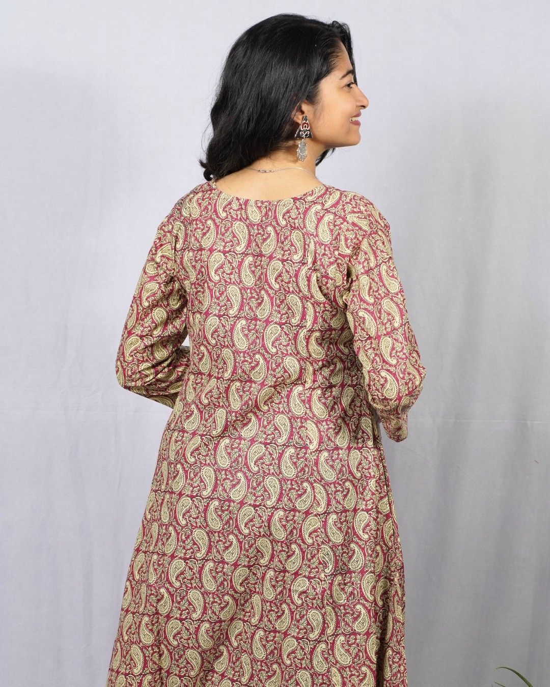 pink cotton kali kurta     