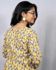 Kusum Cotton Yellow Straight Kurta