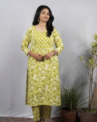 Dhani Green Cotton Coord Set