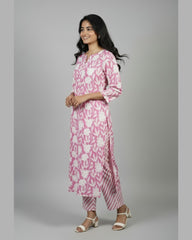 Kaniska Pink Cotton Coord Set