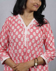 Padma Peach Cotton Coord Set