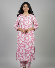 Kaniska Pink Cotton Coord Set