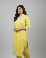 Padma Yellow Cotton Coord Set