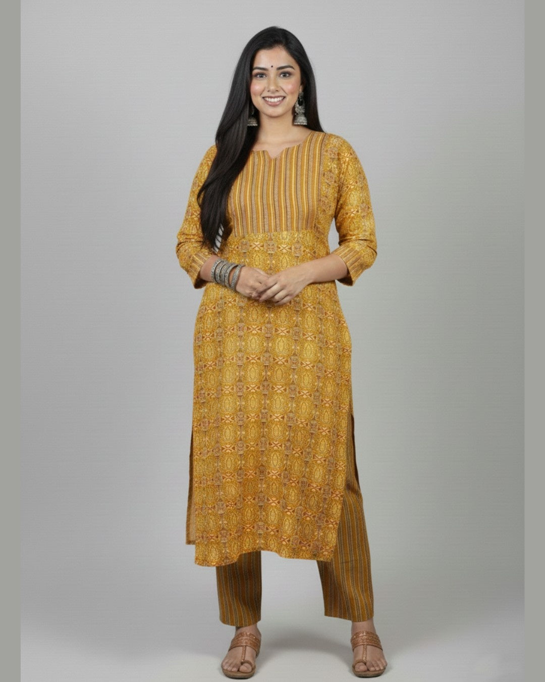 Geet Yellow Cotton Coord Set